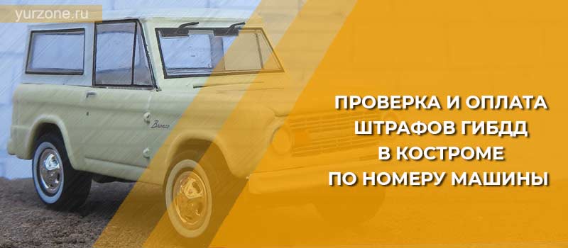 Проверка и оплата штрафов ГИБДД в Костроме по номеру машины